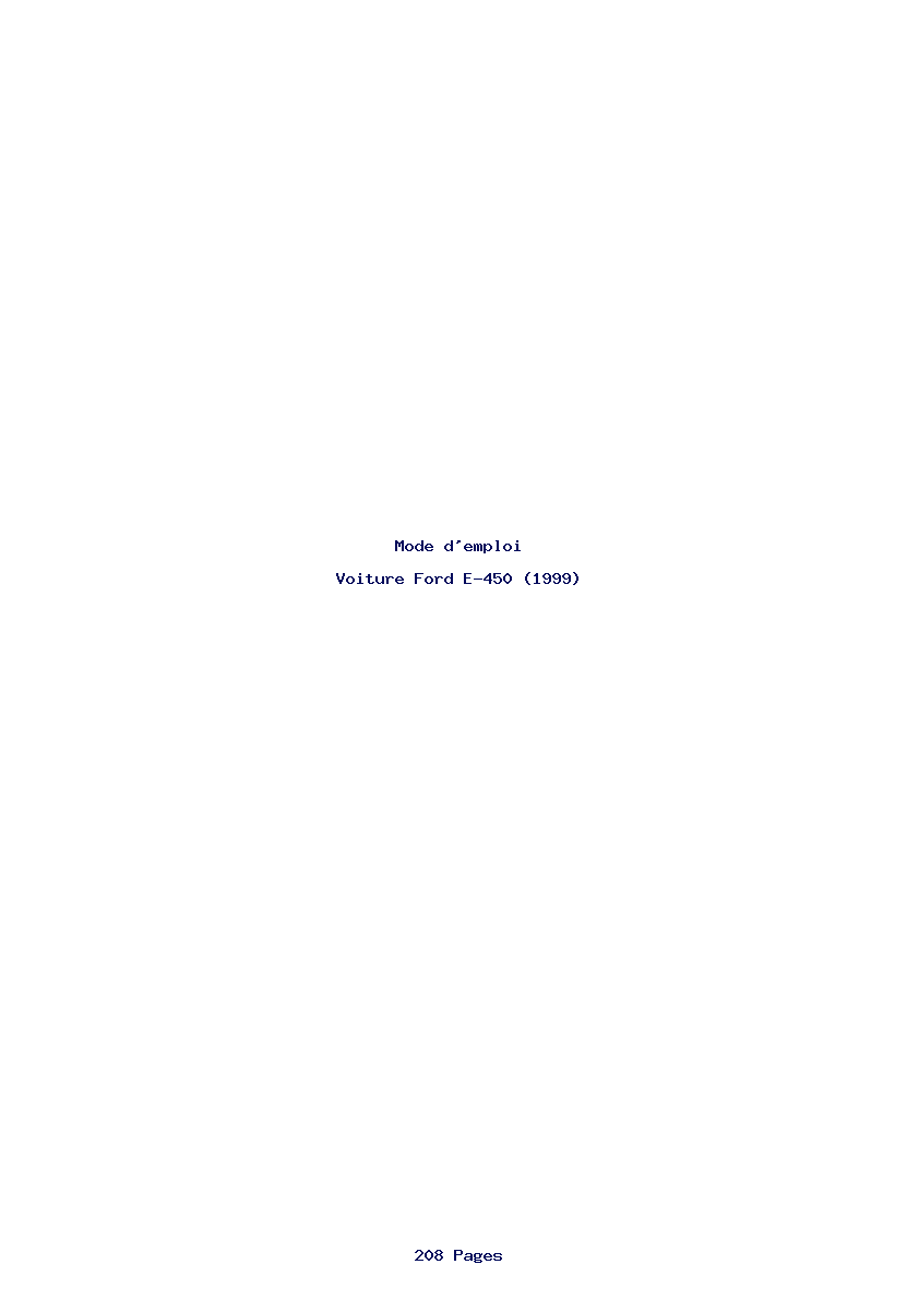 Page 1 de la notice Mode d'emploi Ford E-450 (1999)