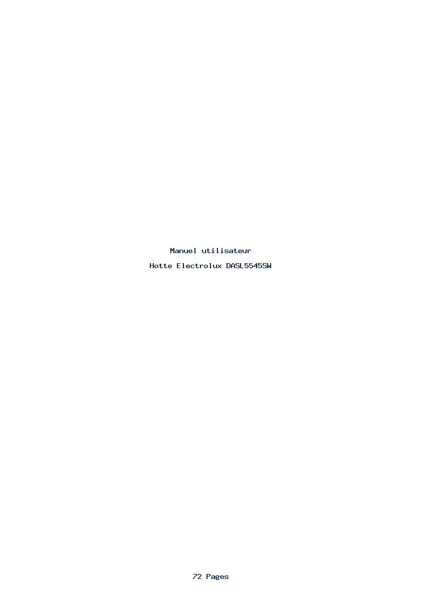 Page 1 de la notice Manuel utilisateur Electrolux DASL5545SW