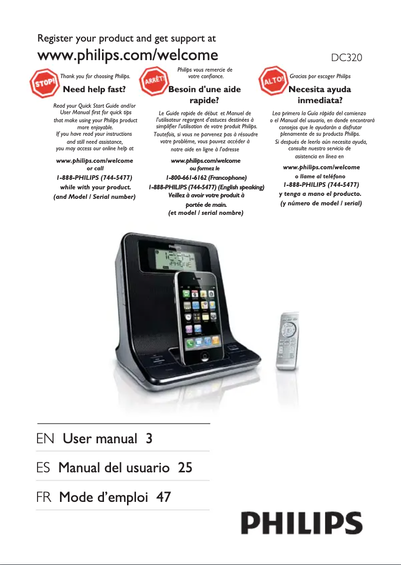 Page n°1 - Manuel utilisateur Philips DC320