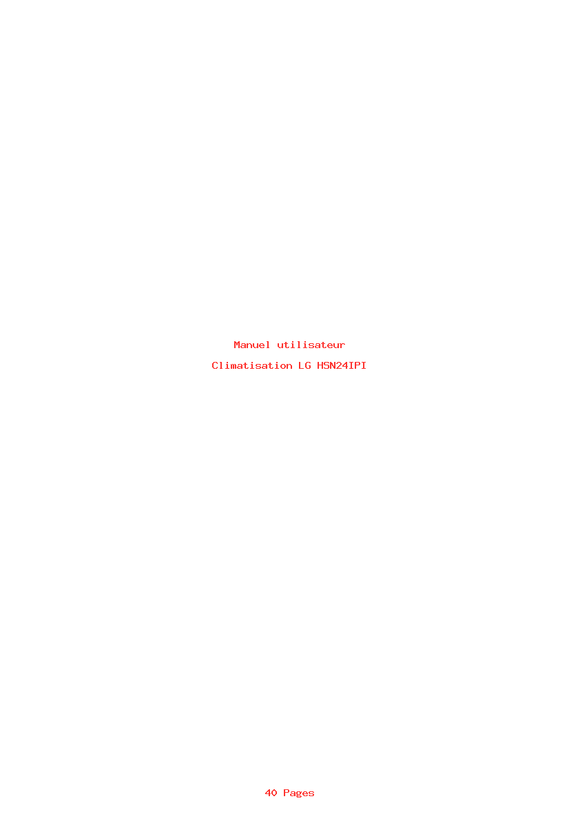 Page 1 de la notice Manuel utilisateur LG HSN24IPI