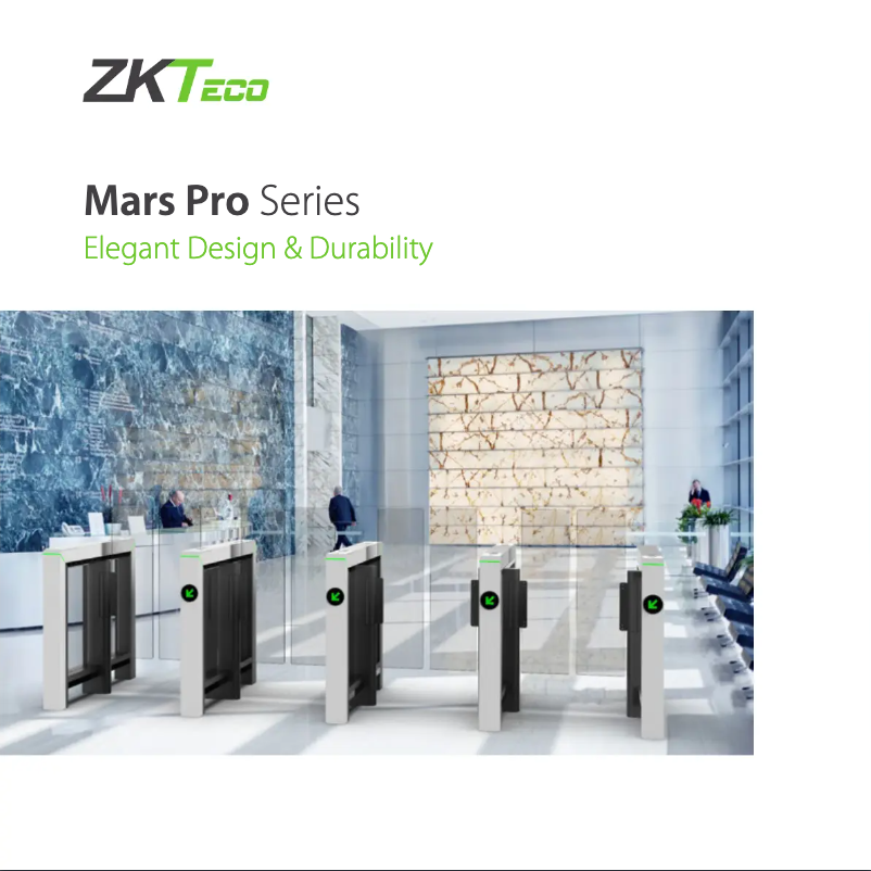 Page 1 de la notice Catalogue ZKTeco Mars Pro-S1200