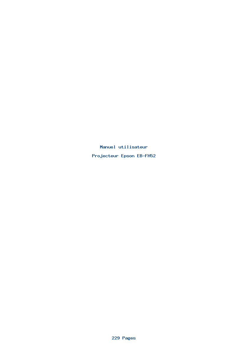 Page 1 de la notice Manuel utilisateur Epson EB-FH52
