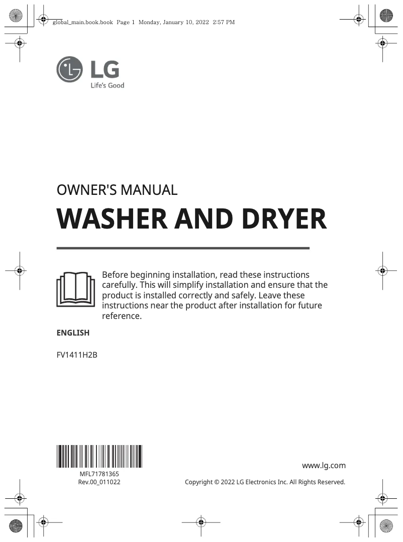 Página 1 del manual Manual de usuario LG FV1411H2B
