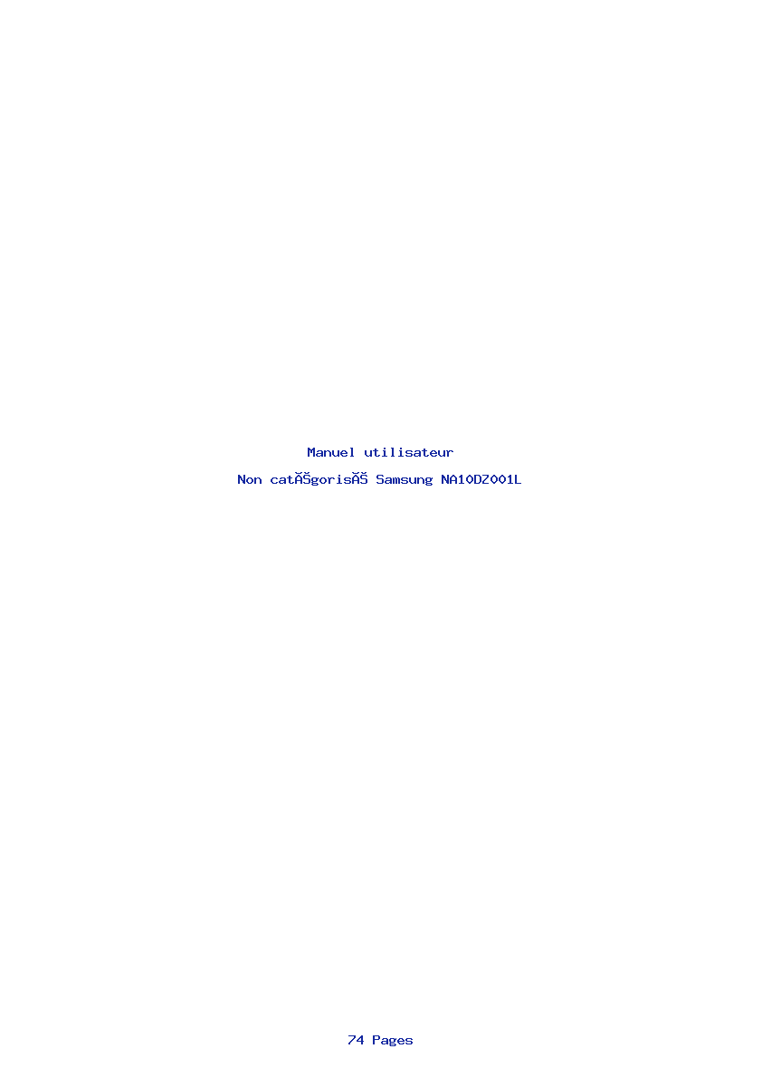 Image de la première page du manuel de l'appareil NA10DZ001L