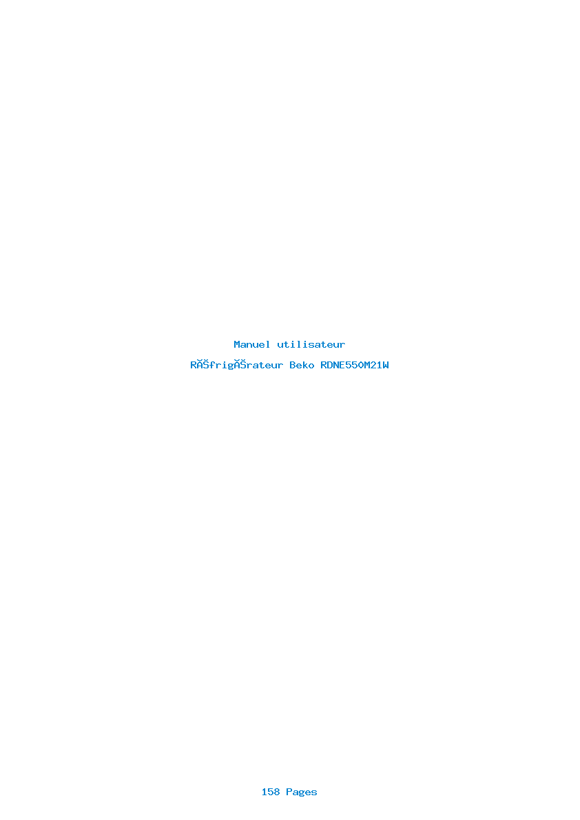 Page 1 de la notice Manuel utilisateur Beko RDNE550M21W