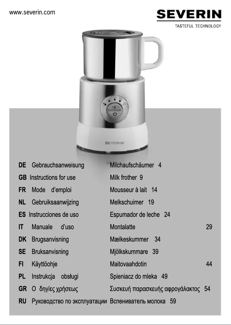 Page 1 of the manual User Manual Severin SM 9685