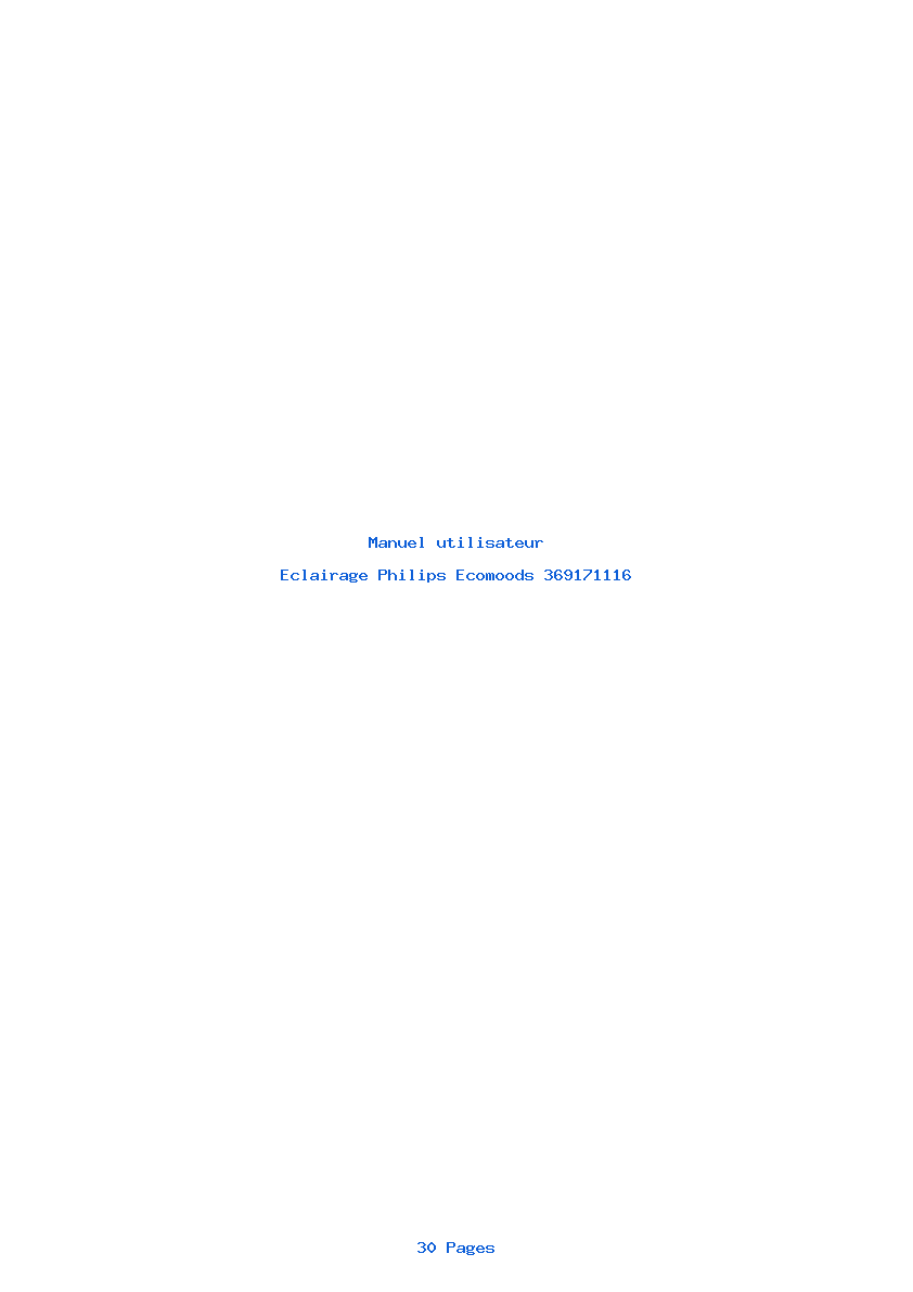 Page 1 de la notice Manuel utilisateur Philips Ecomoods 369171116