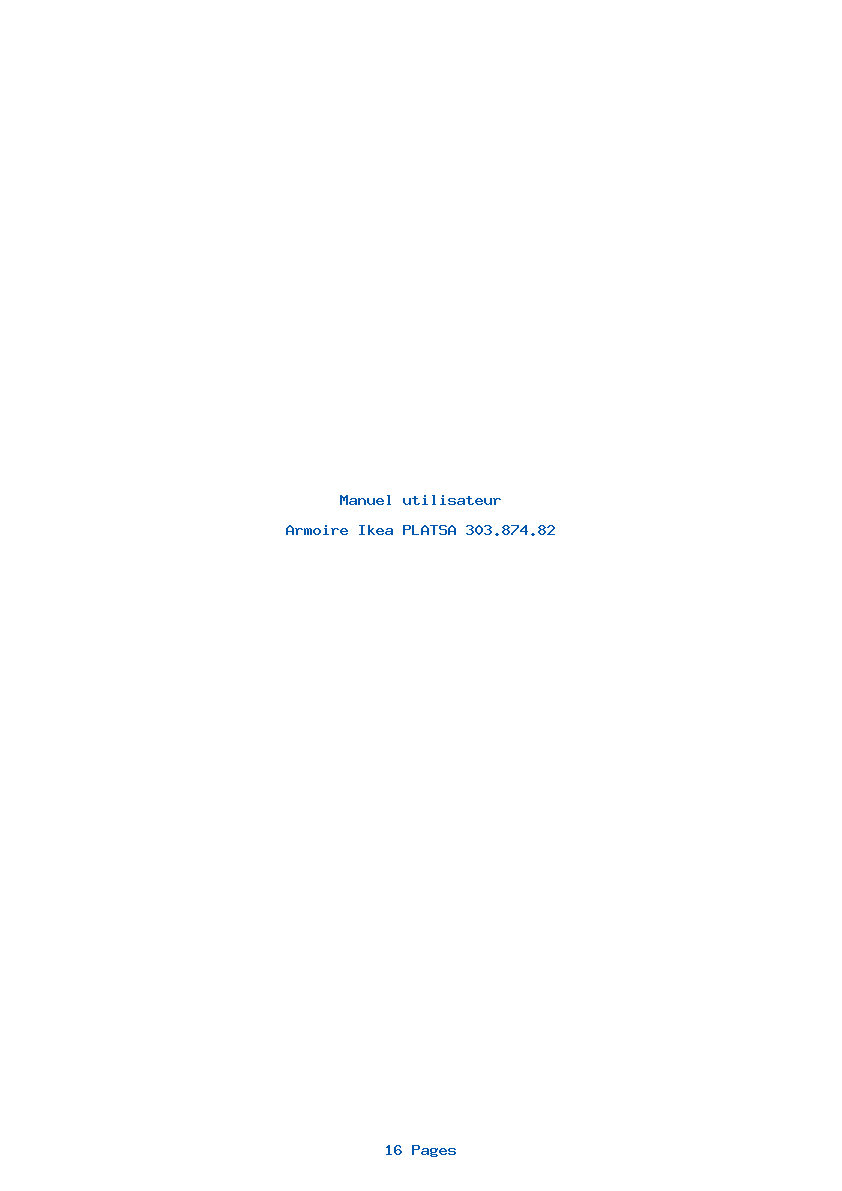 Page 1 de la notice Manuel utilisateur Ikea PLATSA 303.874.82