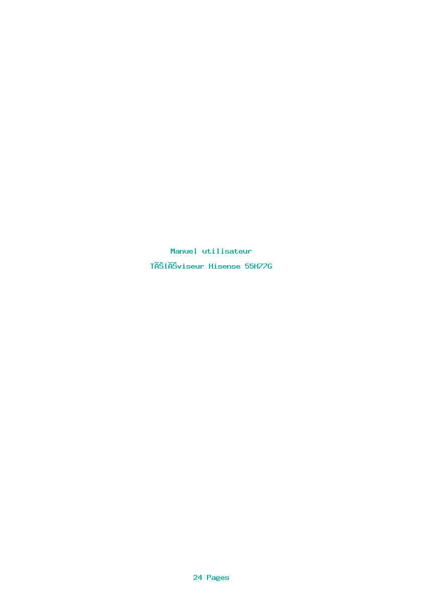 Page 1 de la notice Manuel utilisateur Hisense 55H77G