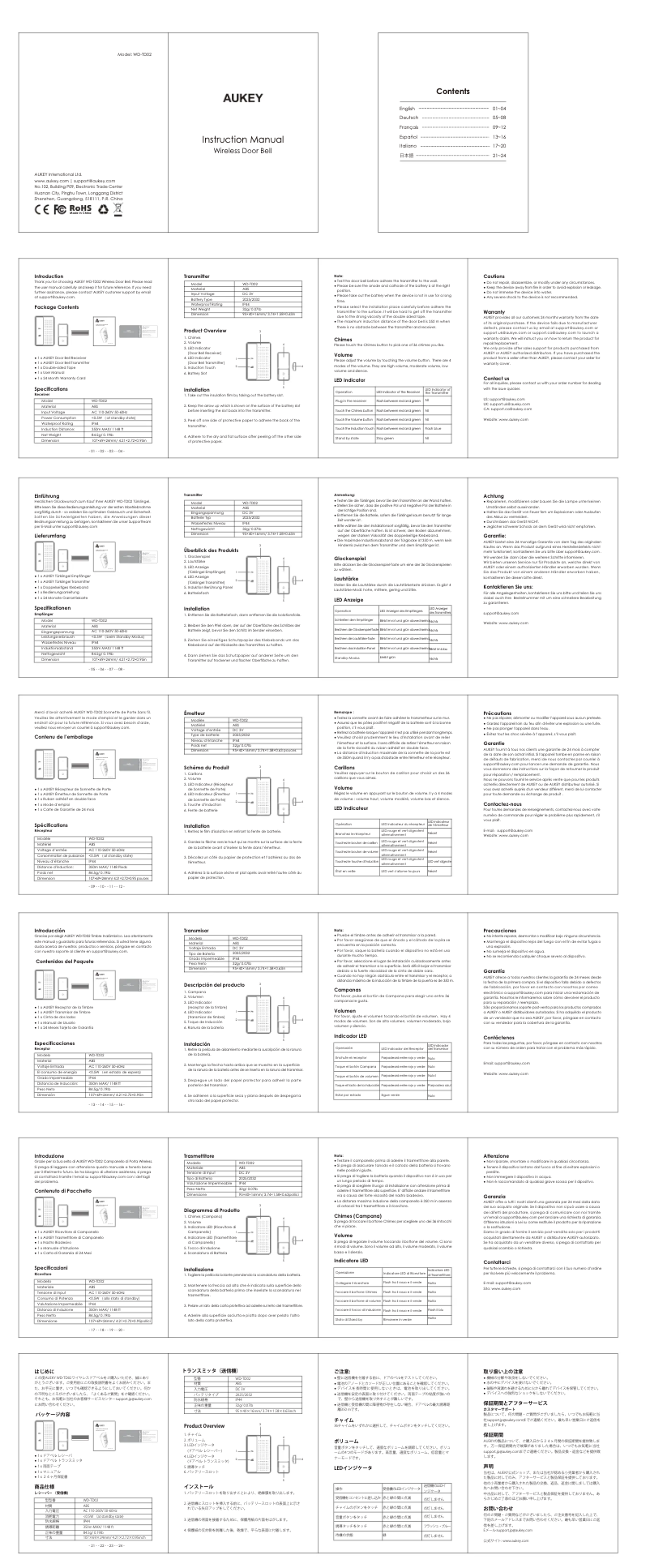Página 1 del manual Manual de usuario Aukey WD-TD02