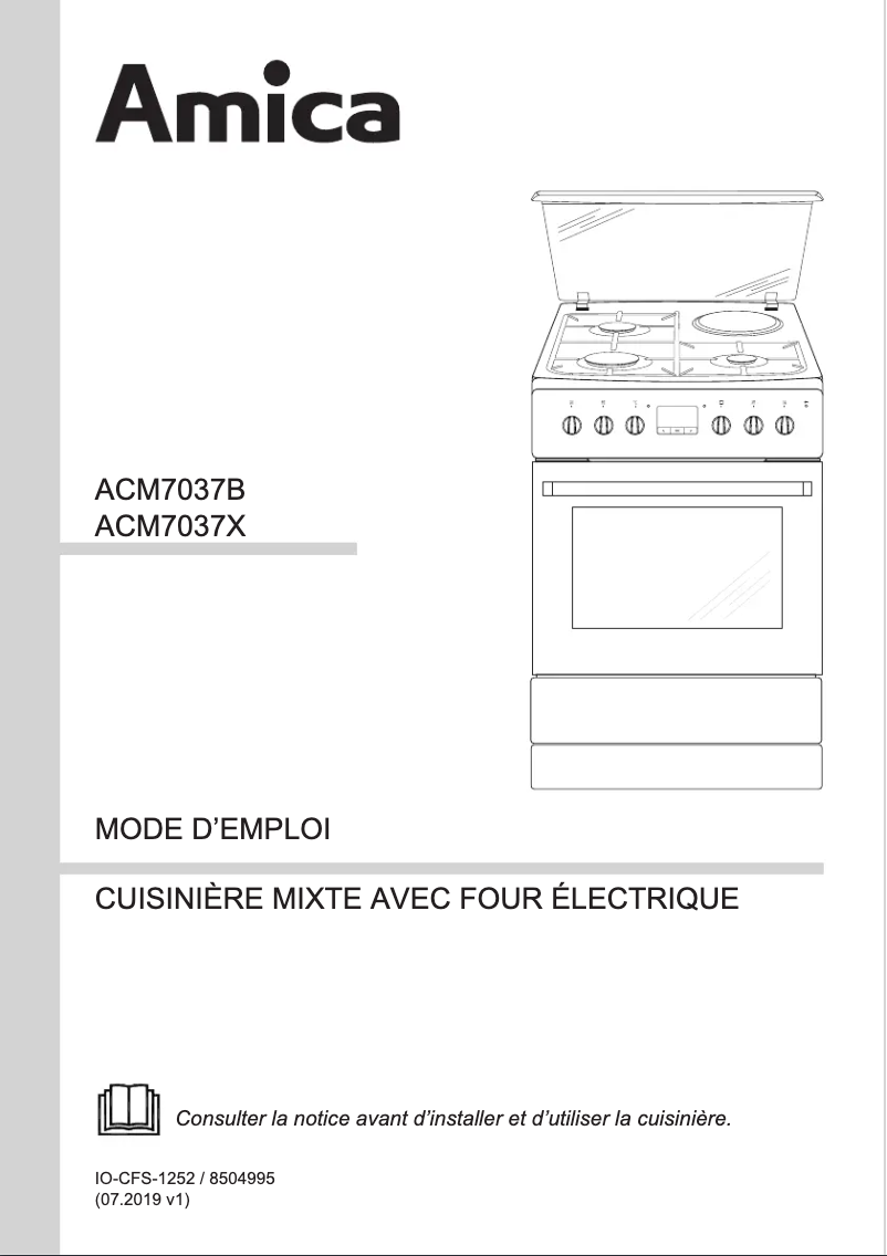 Image de la première page du manuel de l'appareil ACM7037X