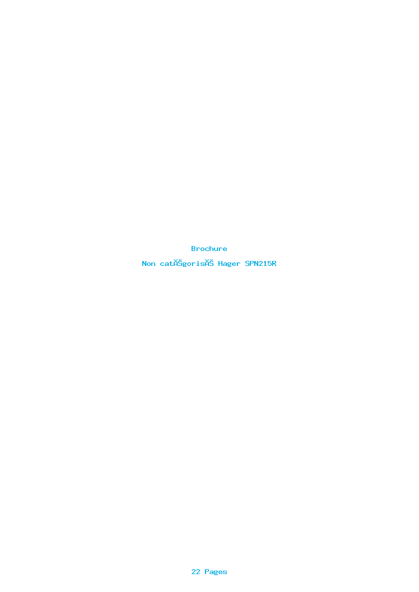 Page 1 de la notice Brochure Hager SPN215R