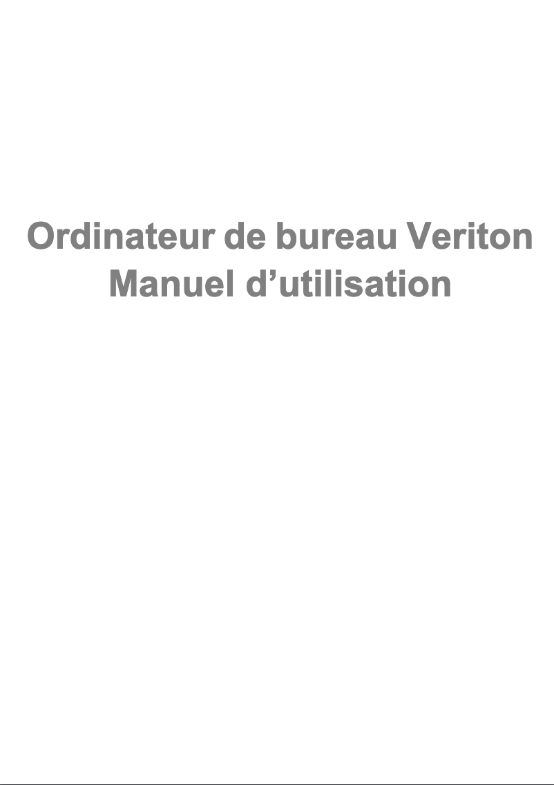 Page 1 de la notice Manuel utilisateur Acer Veriton T830_79