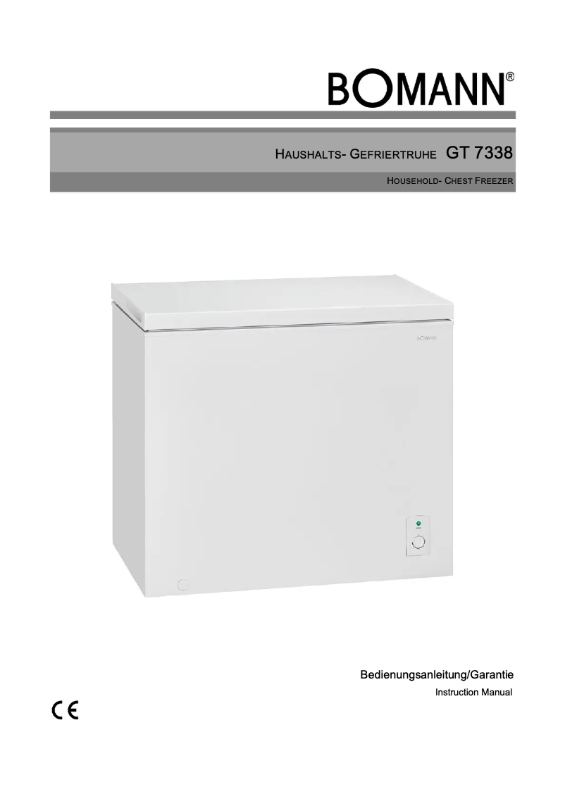 Page 1 de la notice Manuel utilisateur Bomann GT 7338