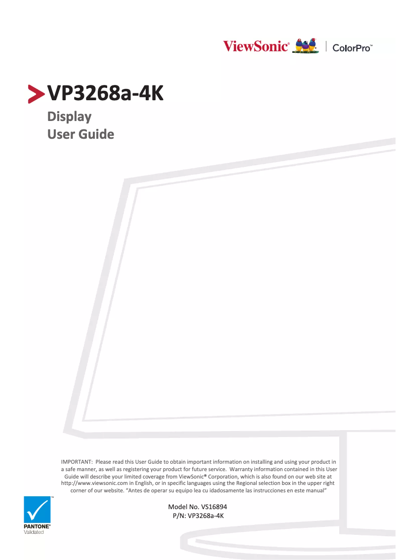 Página 1 del manual Manual de usuario Viewsonic 3268A-4K