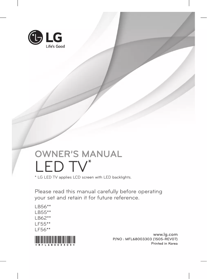 Page 1 de la notice Manuel utilisateur LG 55LB5630