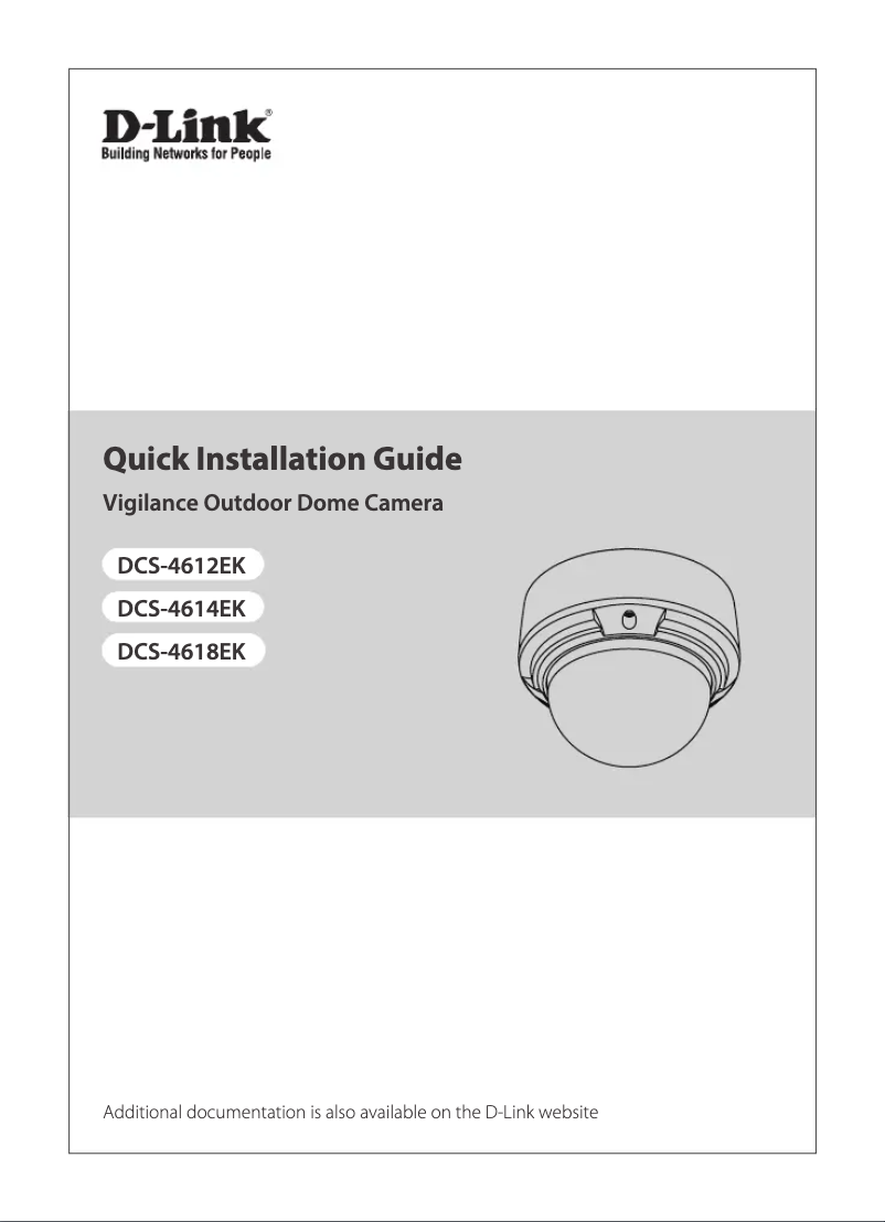 Page 1 de la notice Guide d'installation D-Link Vigilance DCS-4614EK