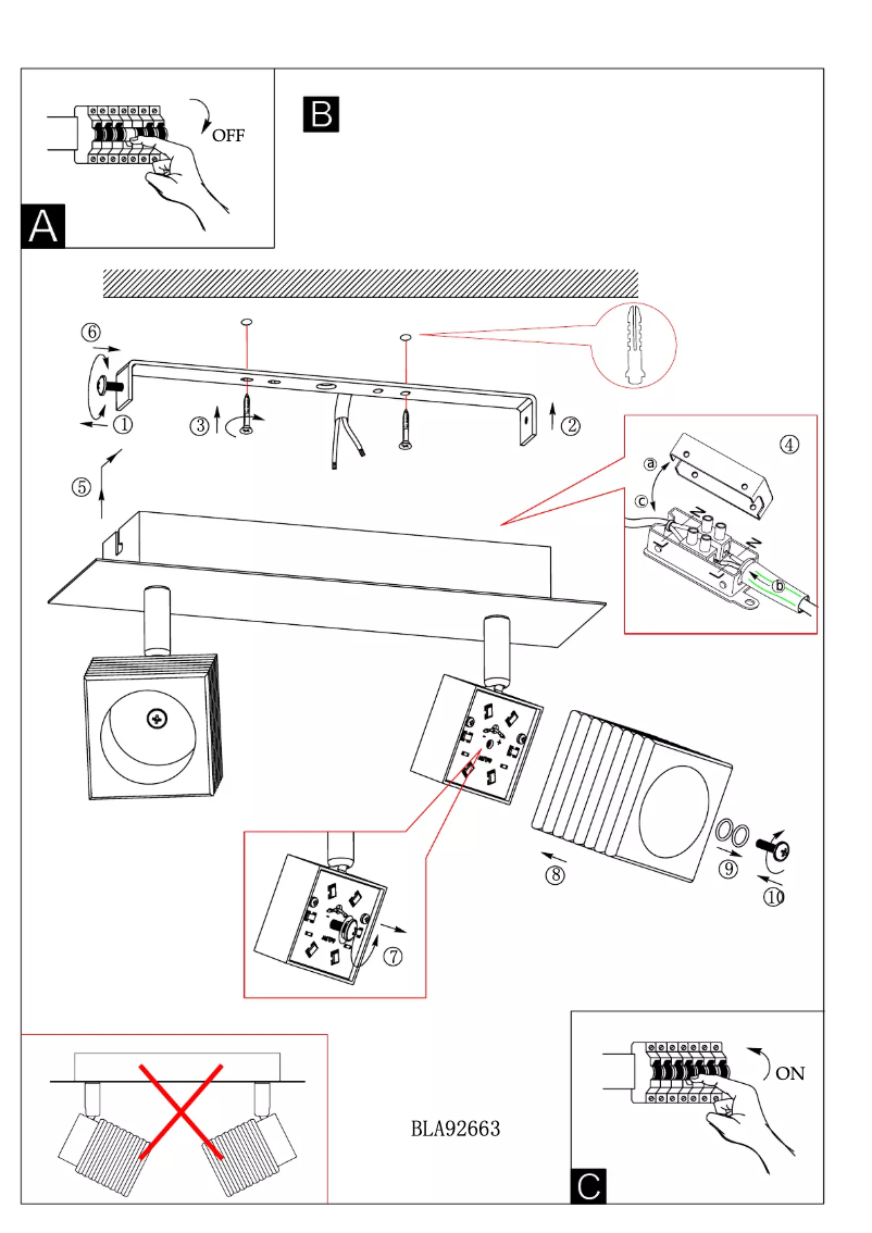 Page 1 de la notice Manuel utilisateur Eglo Quarto