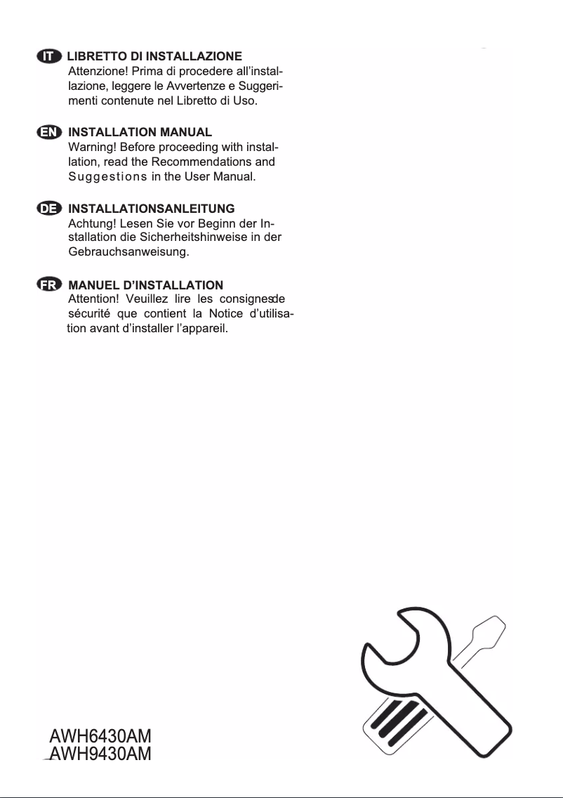 Page 1 de la notice Manuel utilisateur AEG AWH6430AM