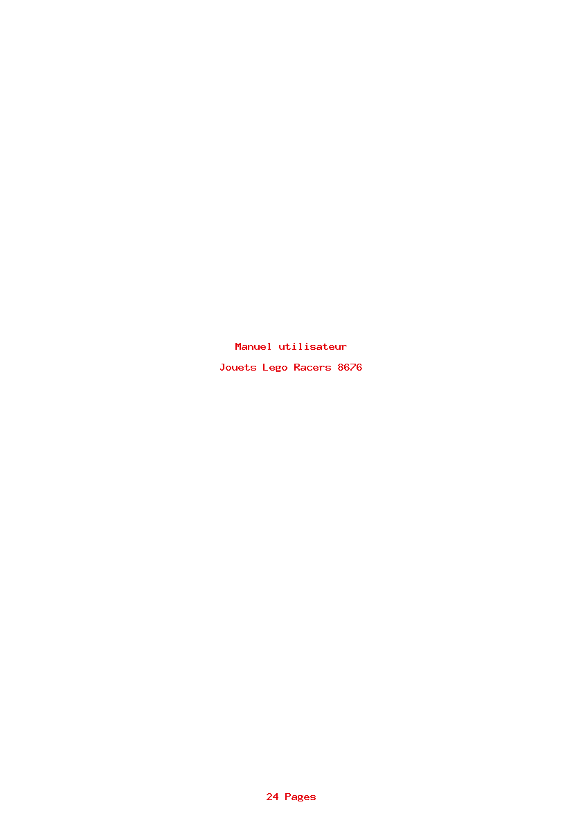 Page 1 de la notice Manuel utilisateur Lego Racers 8676
