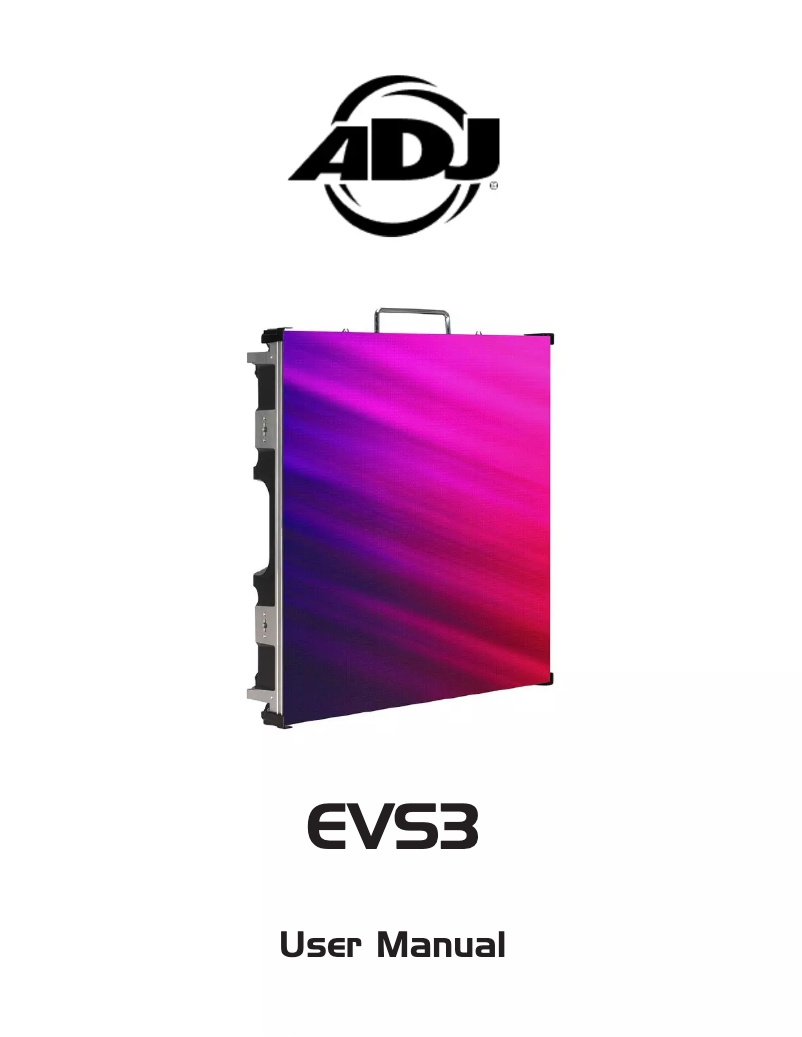 Page 1 de la notice Manuel utilisateur Adj EVS3