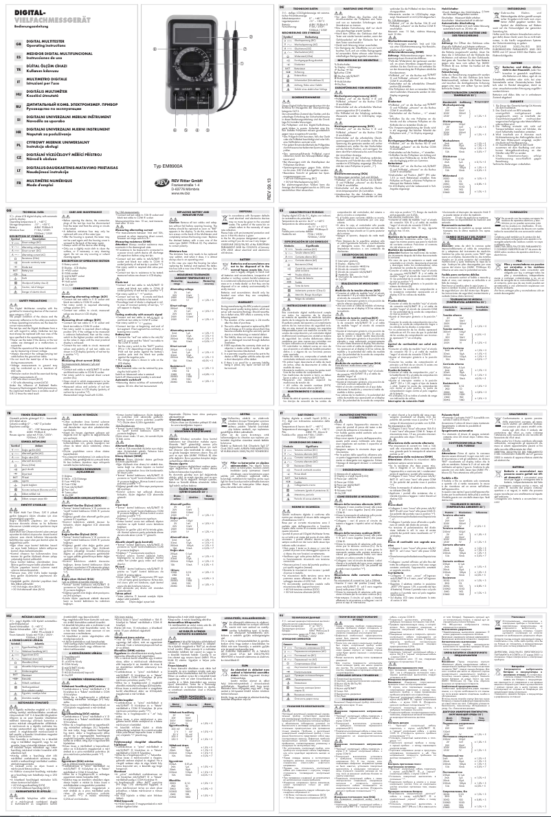 Page 1 de la notice Manuel utilisateur REV EM8900A