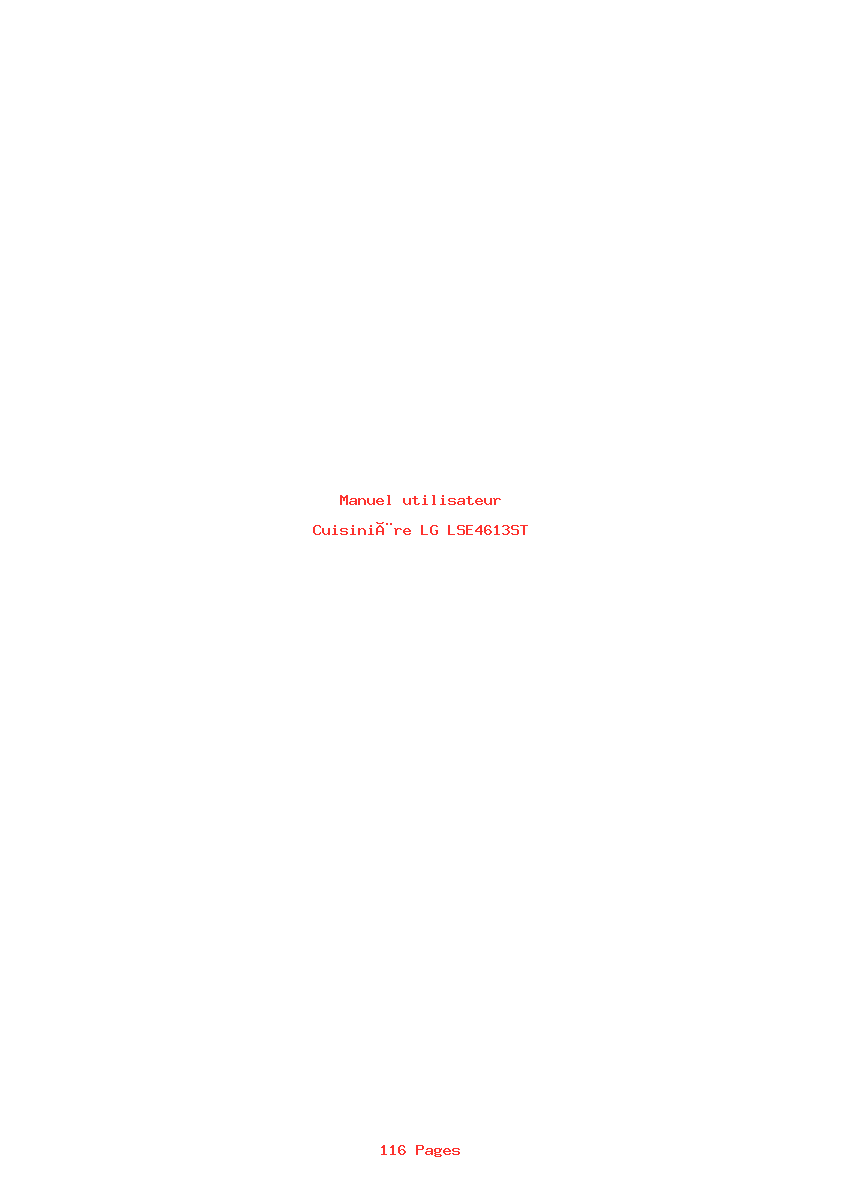 Page 1 de la notice Manuel utilisateur LG LSE4613ST