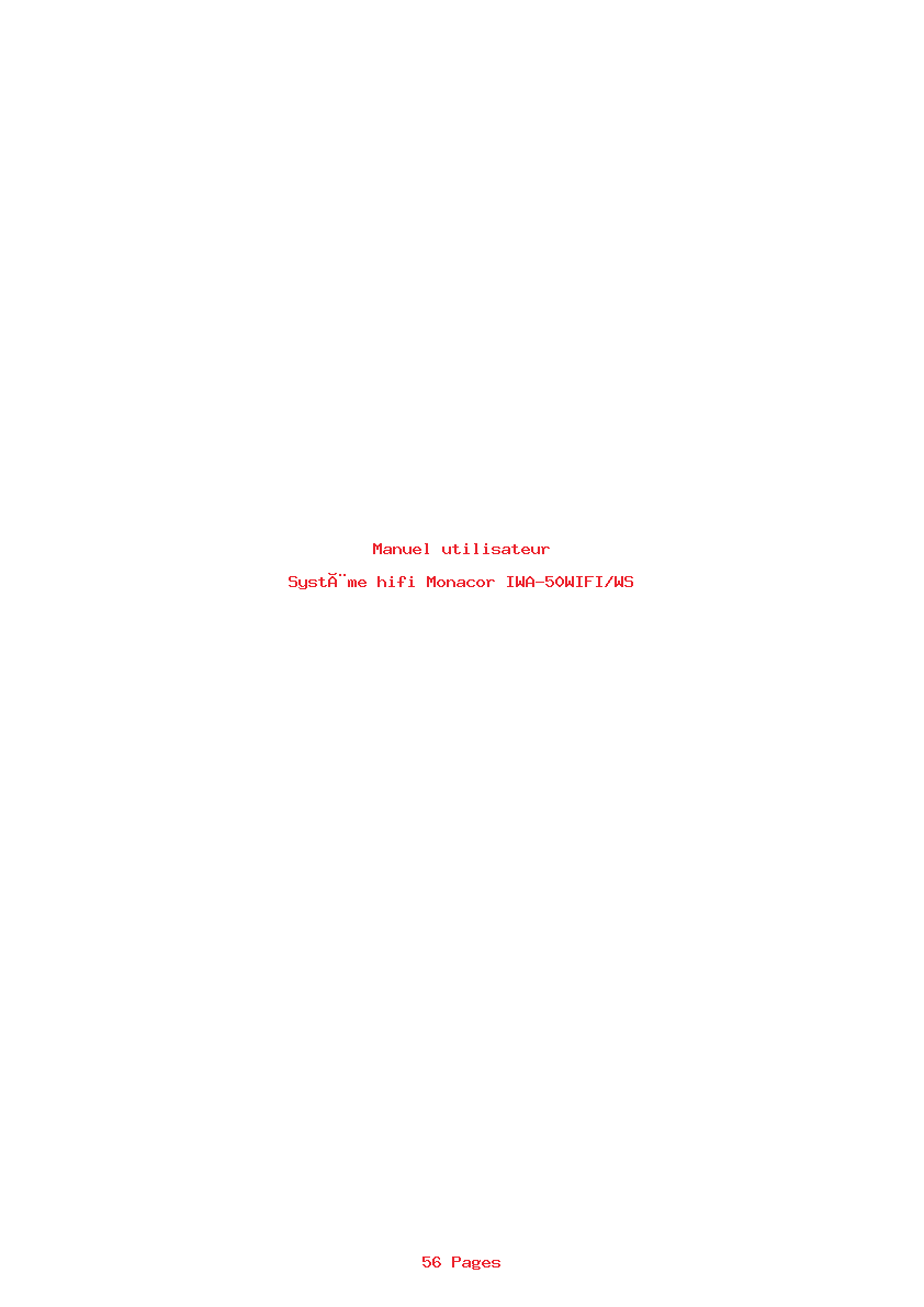 Page 1 de la notice Manuel utilisateur Monacor IWA-50WIFI/WS