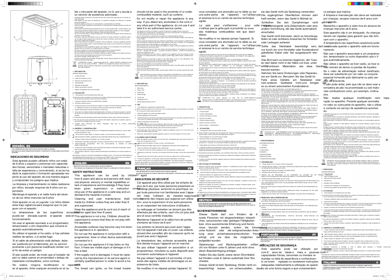 Page 1 de la notice Manuel utilisateur Solac Buon Giorno TC5307