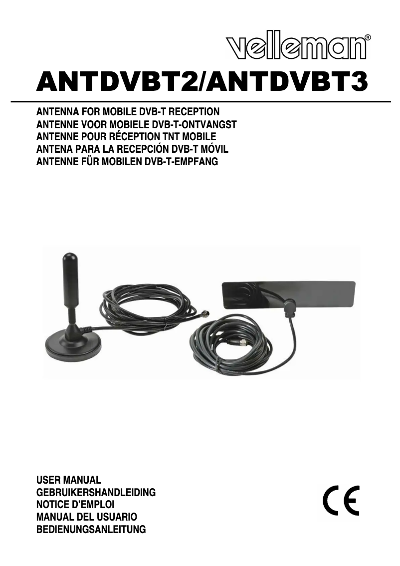 Page 1 de la notice Manuel utilisateur Velleman ANTDVBT3