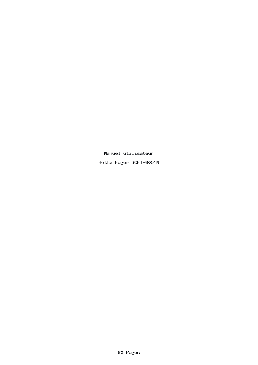 Page 1 de la notice Manuel utilisateur Fagor 3CFT-6051N