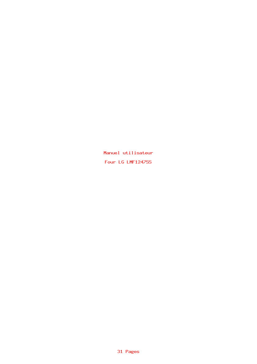 Page 1 de la notice Manuel utilisateur LG LMF1247SS