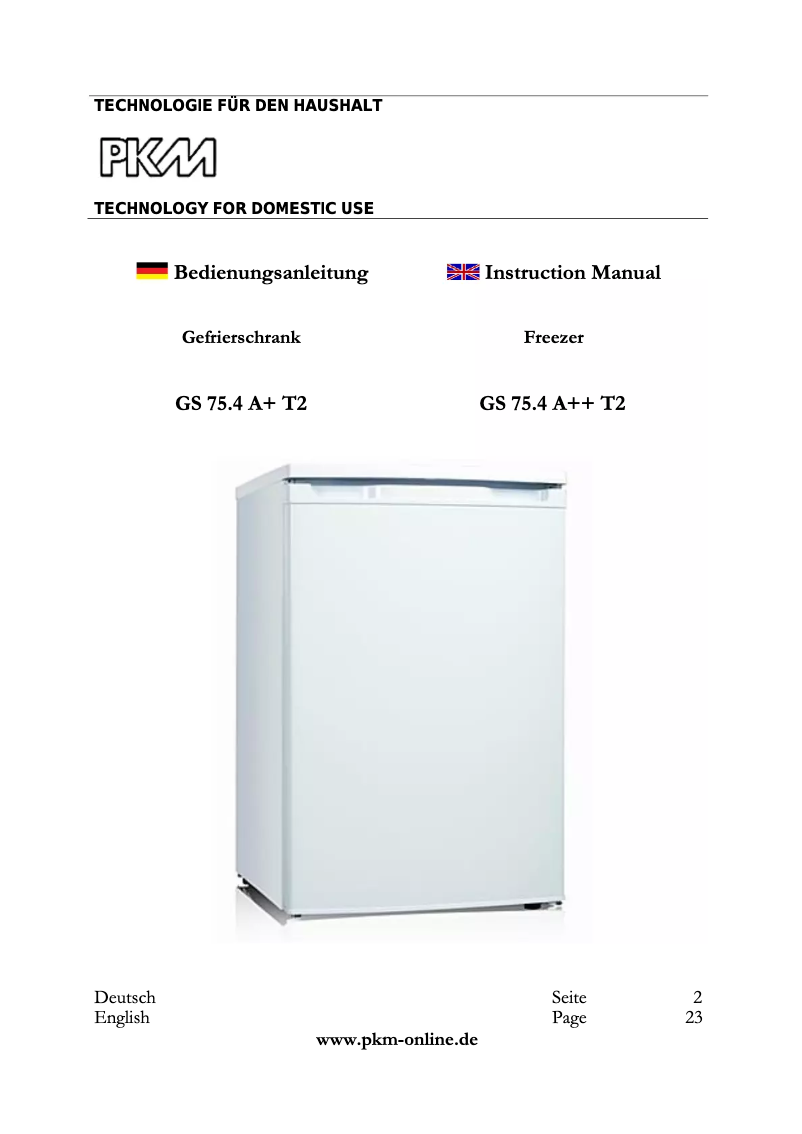 Página 1 del manual Manual de usuario PKM GS75.4A+T2