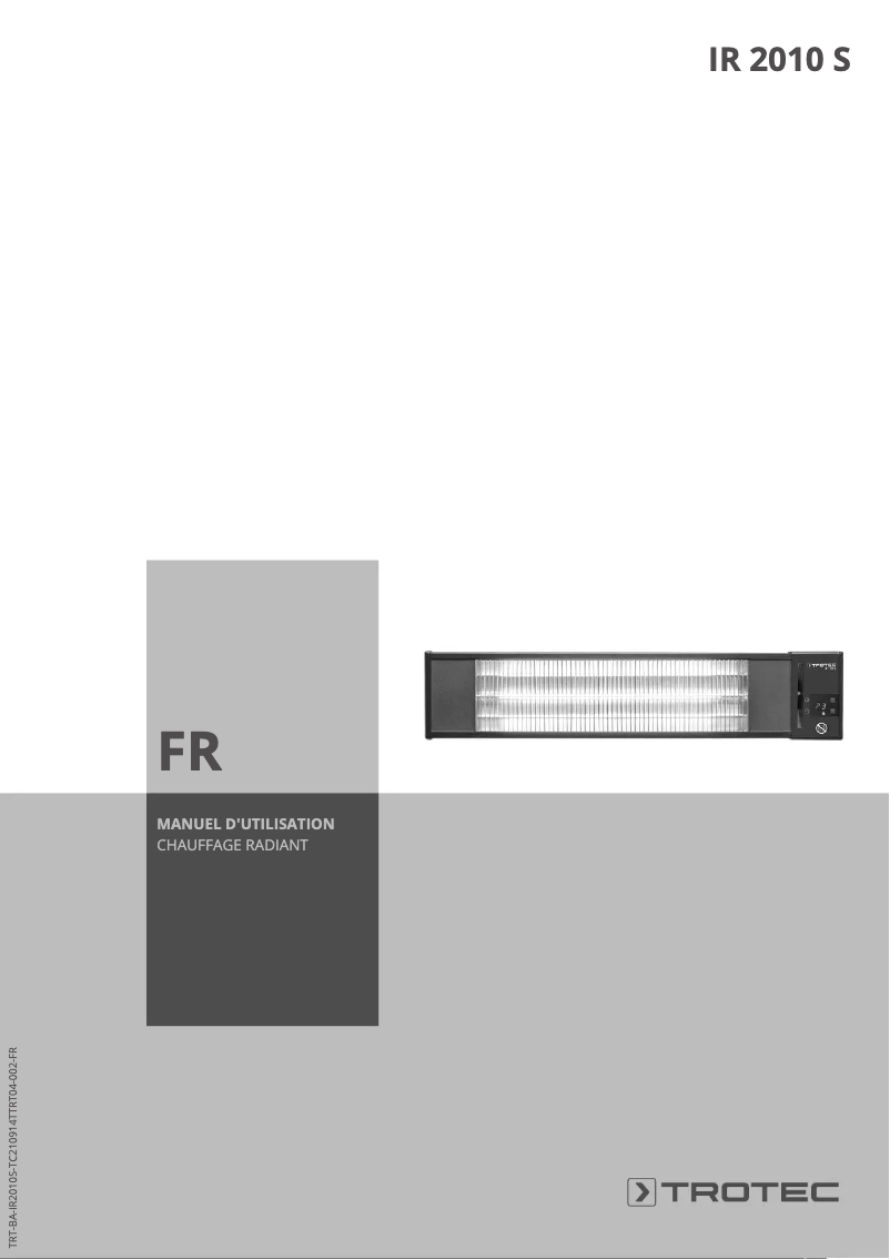 Page 1 de la notice Manuel utilisateur Trotec IR 2010 S