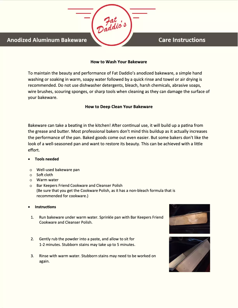 Page 1 de la notice Manuel utilisateur Fat Daddio's PAF-8375