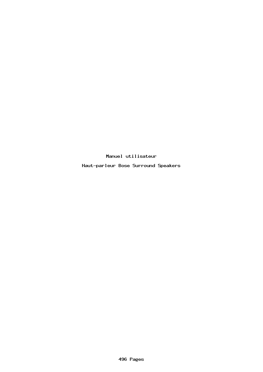 Page 1 de la notice Manuel utilisateur Bose Surround Speakers