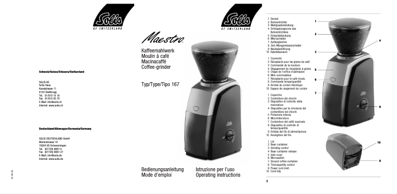 Page 1 de la notice Manuel utilisateur Solis Maestro 167