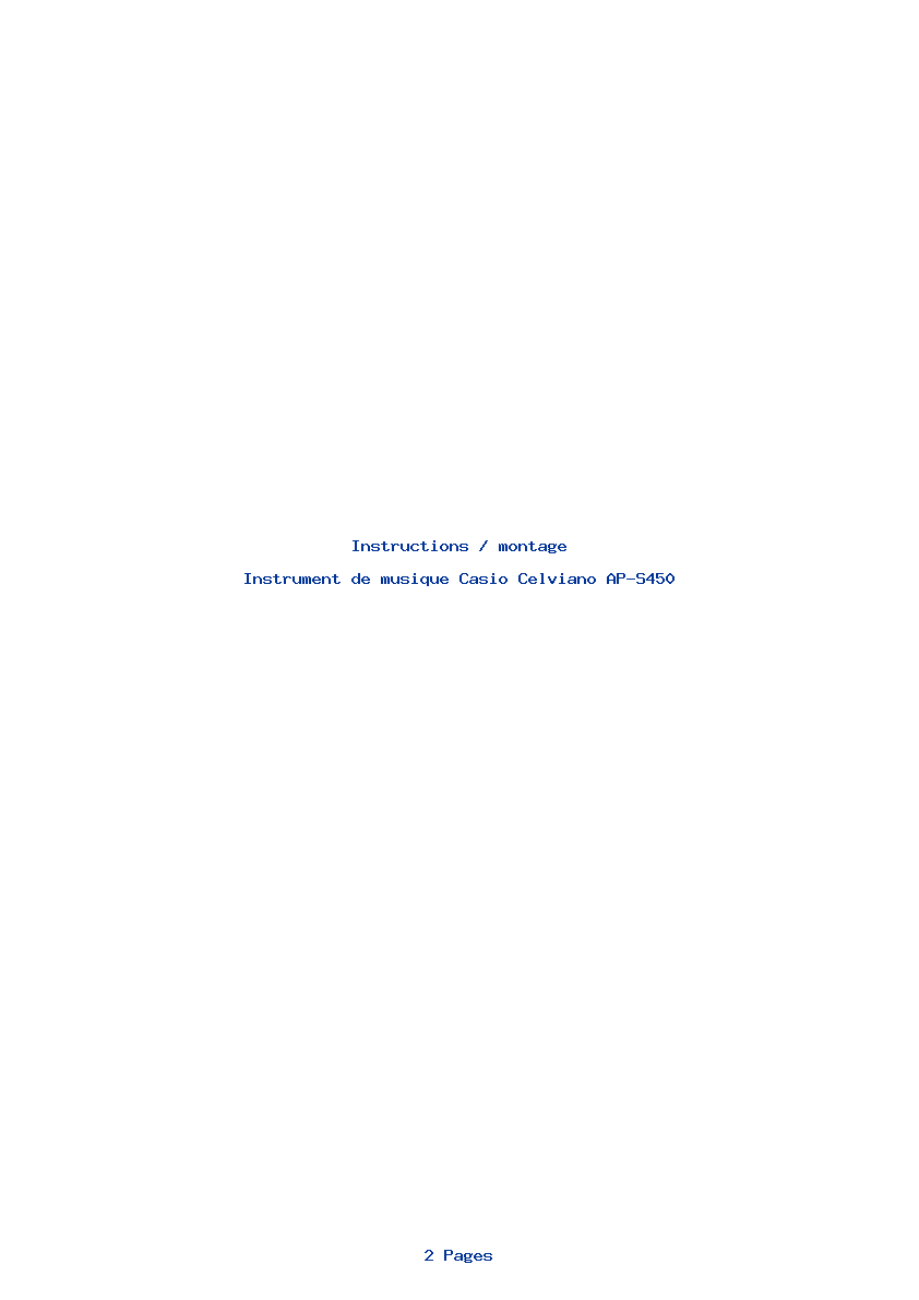 Image de la première page du manuel de l'appareil Celviano AP-S450