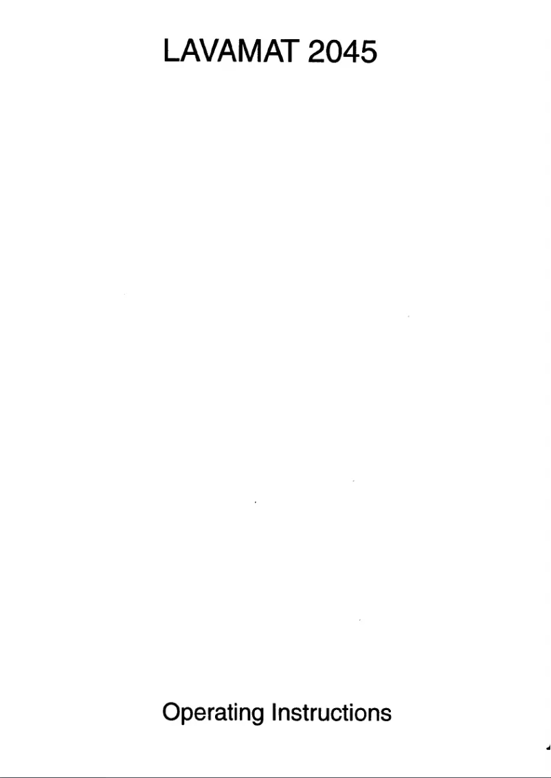 Page 1 de la notice Manuel utilisateur AEG Lavamat 2045