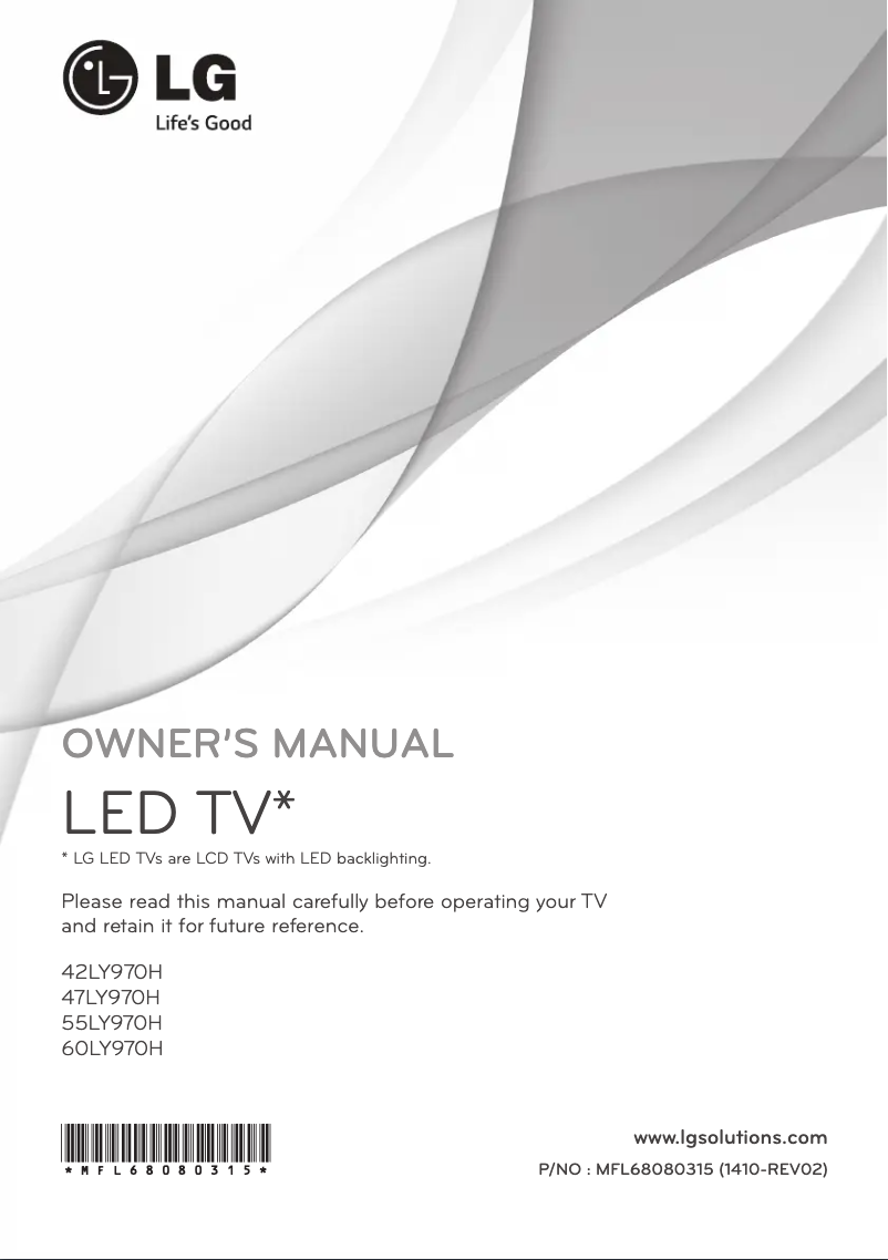 Page 1 de la notice Manuel utilisateur LG 42LY970H