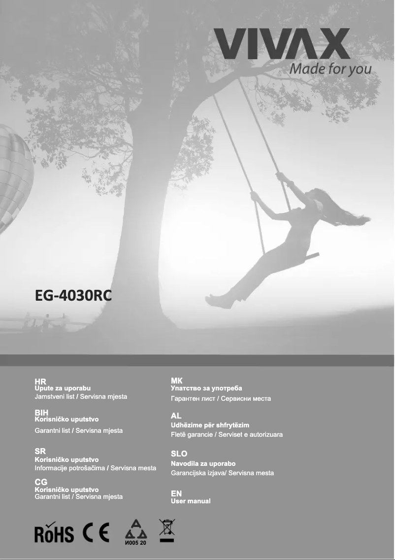 Page 1 of the manual User Manual Vivax EG-4030