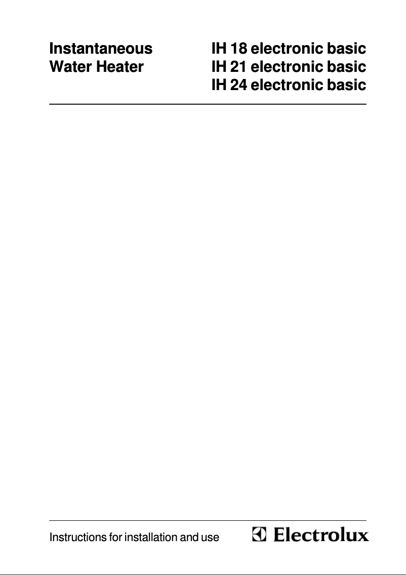 Página 1 del manual Manual de usuario Electrolux IH 18 Electronic Basic