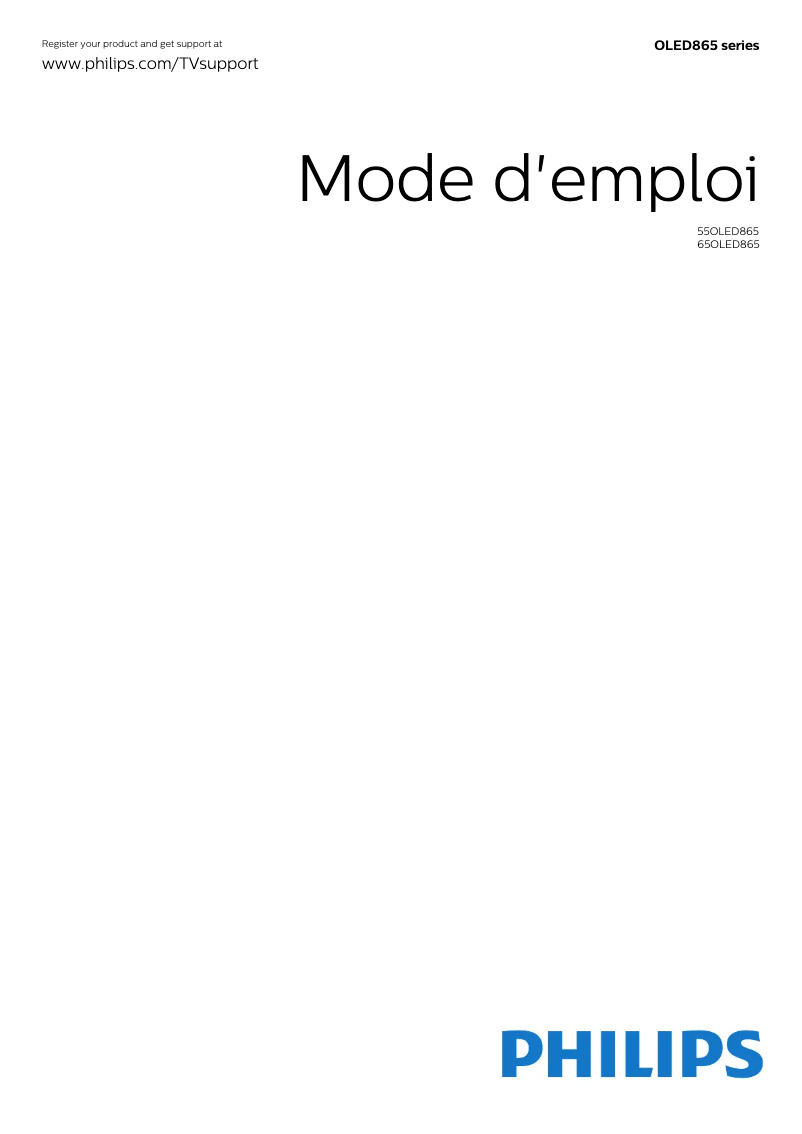 Page n°1 - Manuel utilisateur Philips 65OLED865