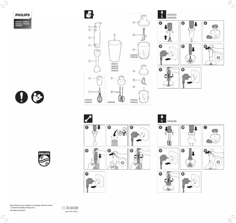 Page 1 of the manual Quick Start Guide Philips ProMix HR2543