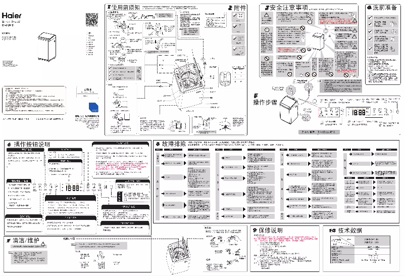 Page 1 de la notice Manuel utilisateur Haier XQBM33-1699
