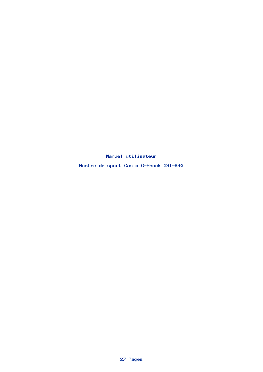 Page 1 de la notice Manuel utilisateur Casio G-Shock GST-B40