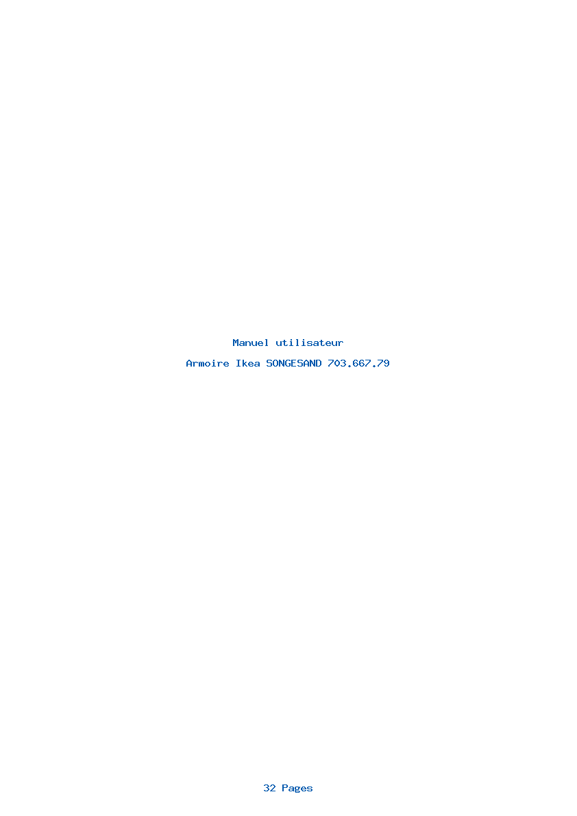 Page 1 de la notice Manuel utilisateur Ikea SONGESAND 703.667.79