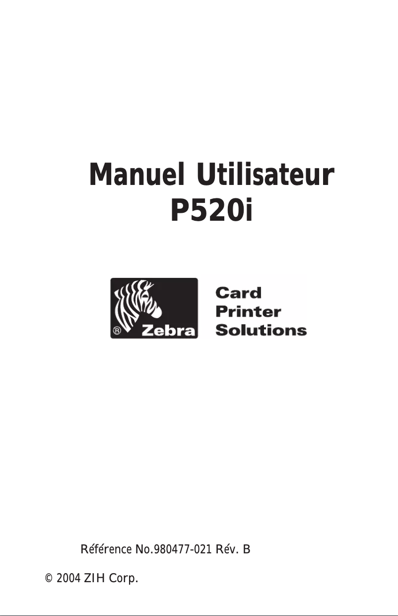 Page 1 de la notice Manuel utilisateur Zebra P520i