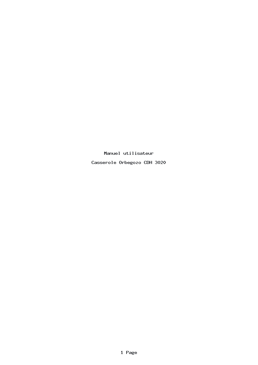 Page 1 de la notice Manuel utilisateur Orbegozo CDH 3020