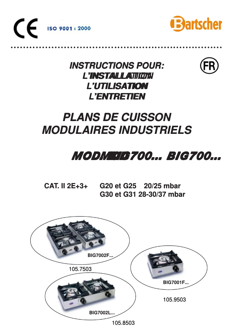 Page 1 de la notice Manuel utilisateur Bartscher K1100